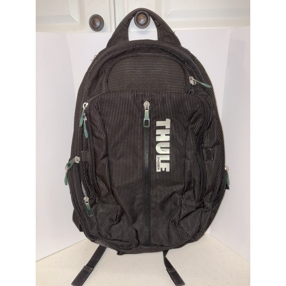 Thule Backpack Sweden Black Blue interior Multiple Pockets Heavy Duty